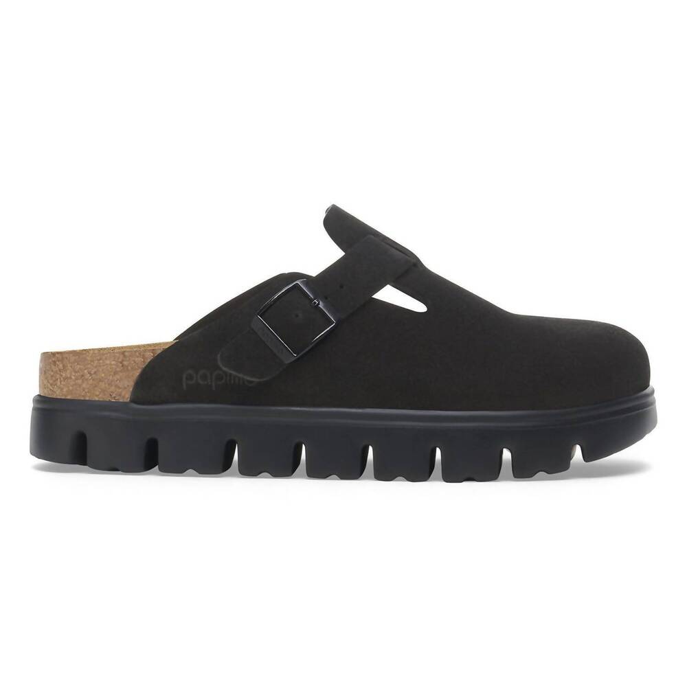 NEW BIRKENSTOCK women's boston chunky papillio clog in black/black